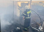 В Аршане потушили пожар в хозяйственной постройке